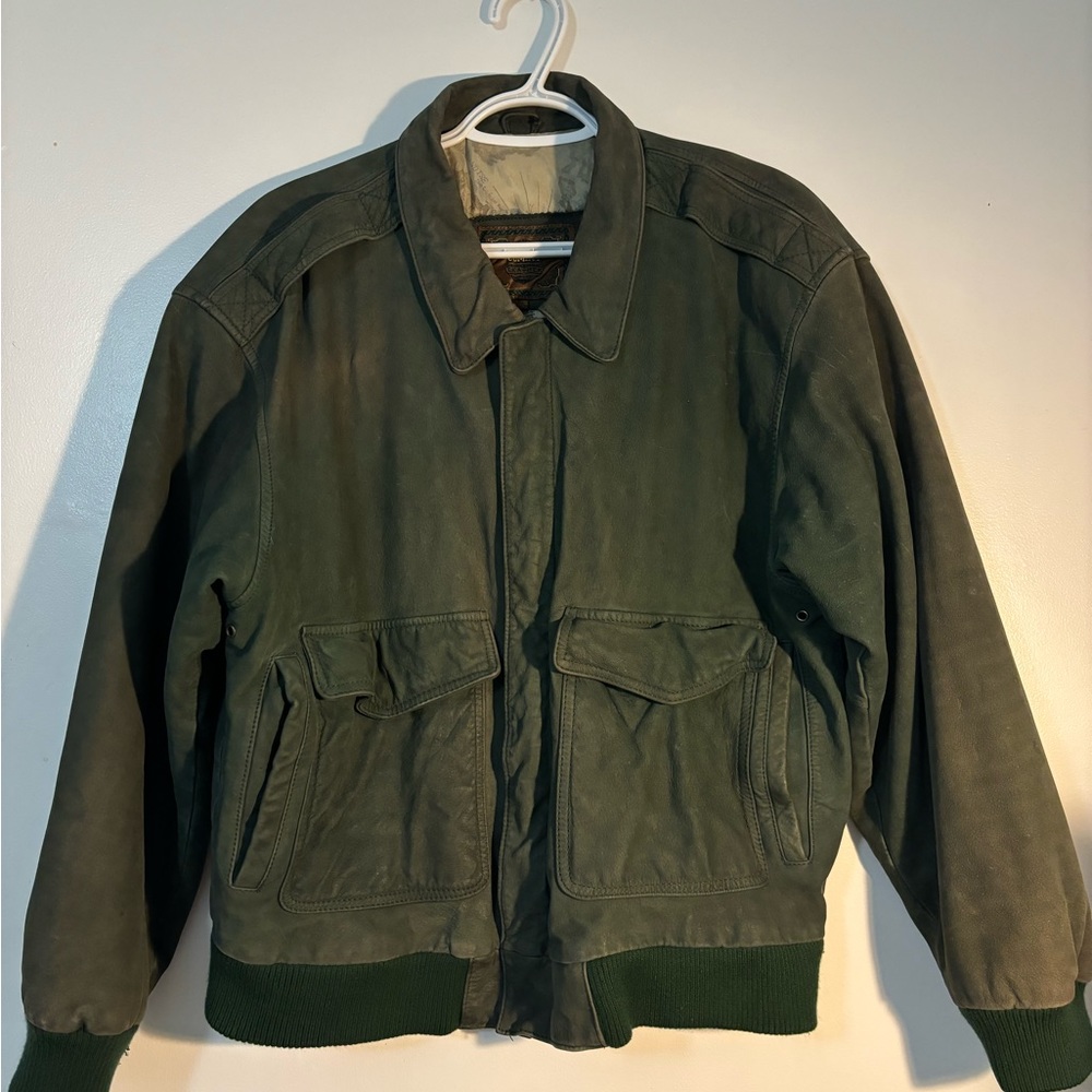 Vintage Leather Bomber Jacket